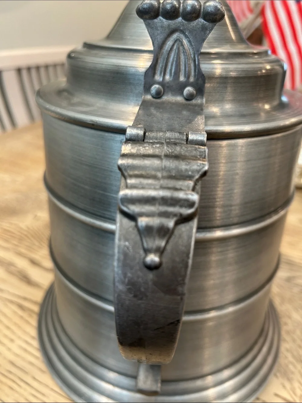 Vintage Seymour Mann Pewtertone Lidded Tankard Ice Bucket